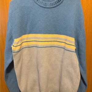 Daniele Fiesoli Blue and Cream Crewneck Sweater
